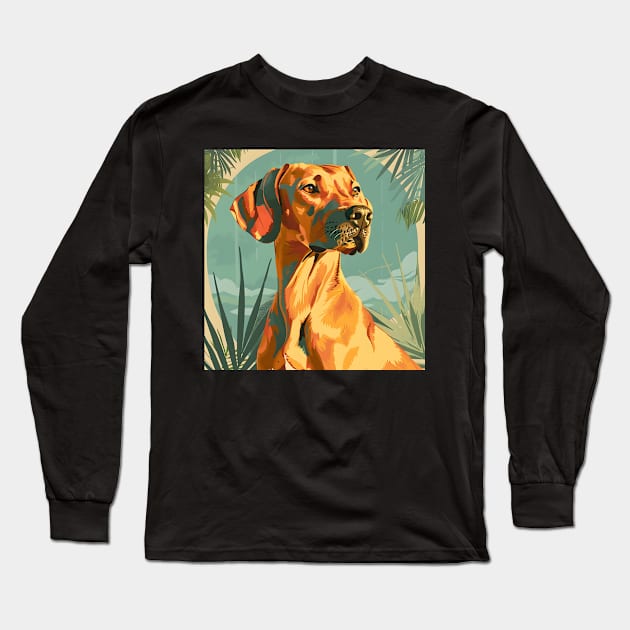 70s Rhodesian Ridgeback Vibes: Pastel Pup Parade Long Sleeve T-Shirt by NatashaCuteShop